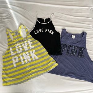 Victoria’s Secret PINK Lot of 3 Tanks XS
